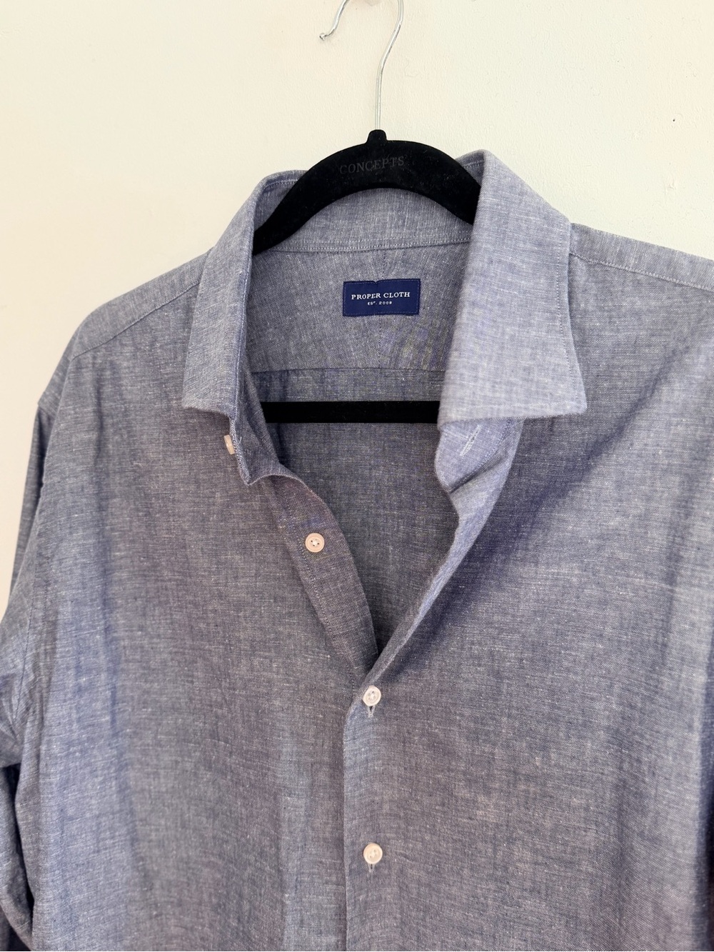 Mens XL Propercloth linen blend button down.